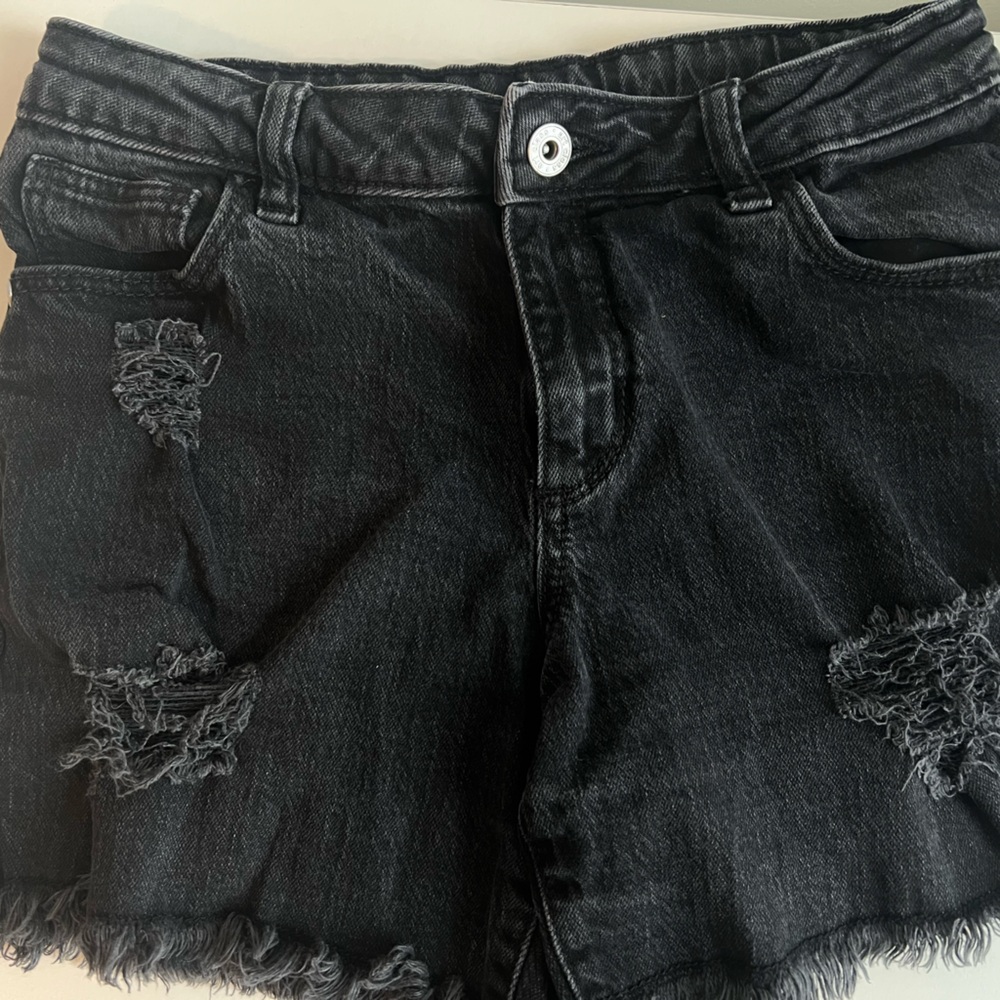 Girls Art Class Black Denim Shorts, Size L (10/12)